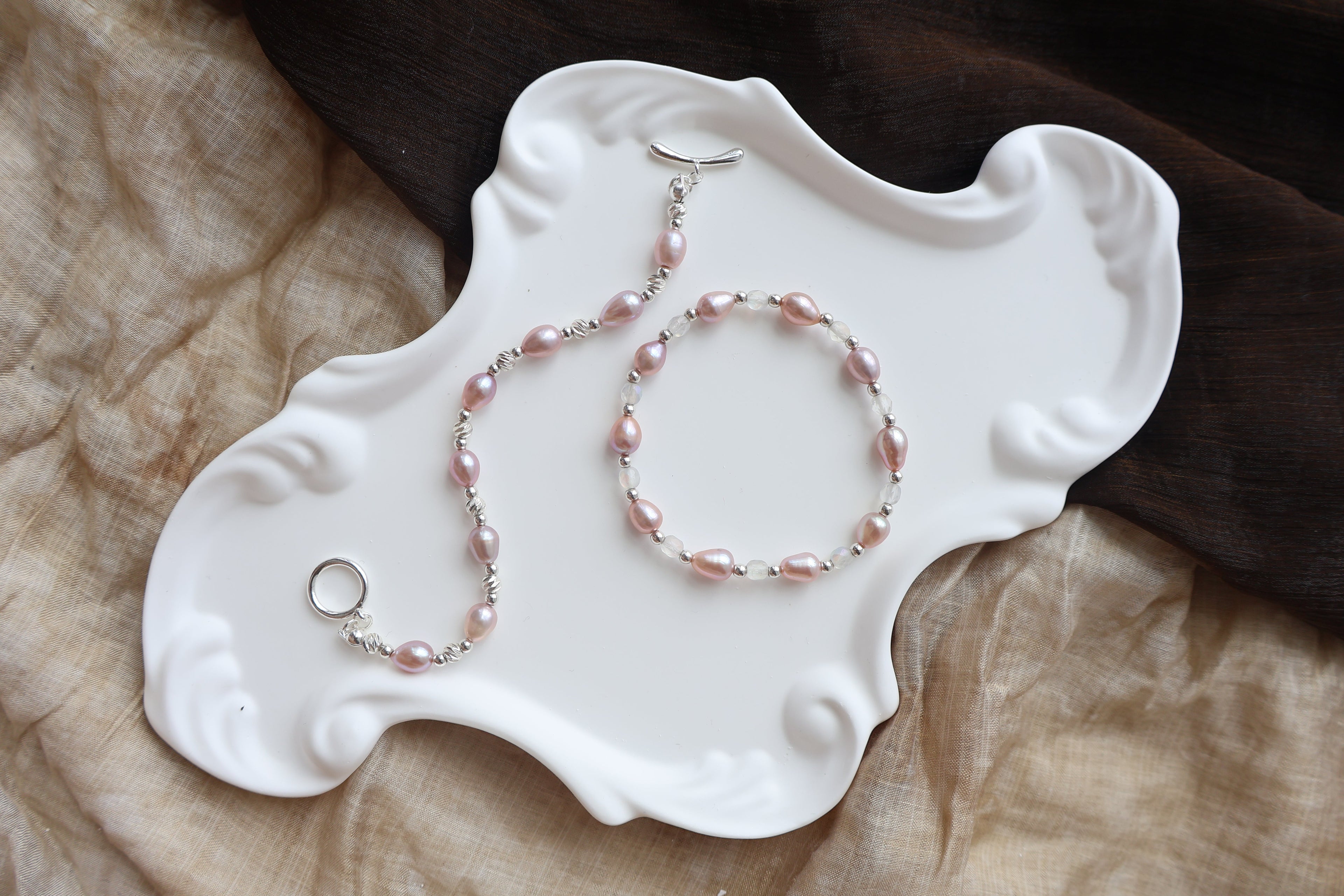Freshwater pearl bracelets collection banner showcasing elegant pearl designs