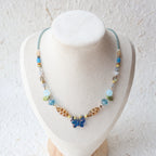Blue Butterfly Garden Necklace