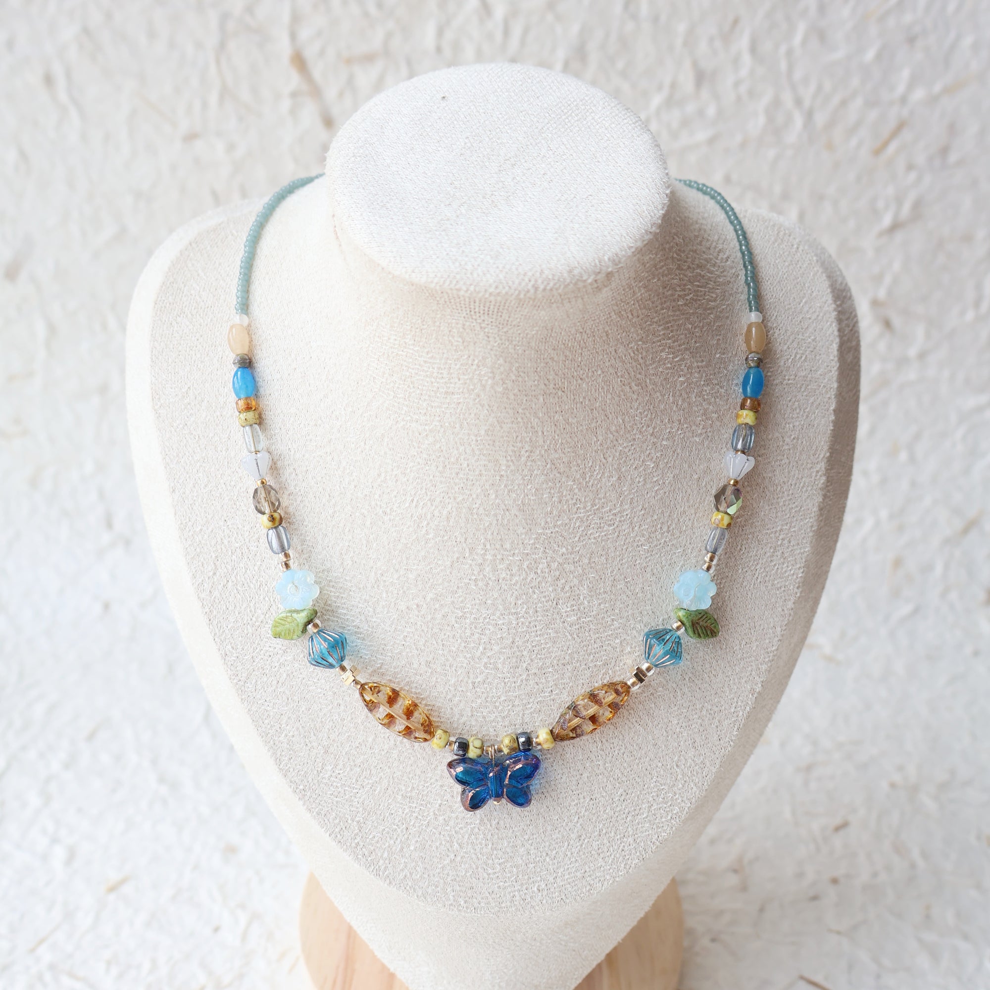 Blue Butterfly Garden Necklace