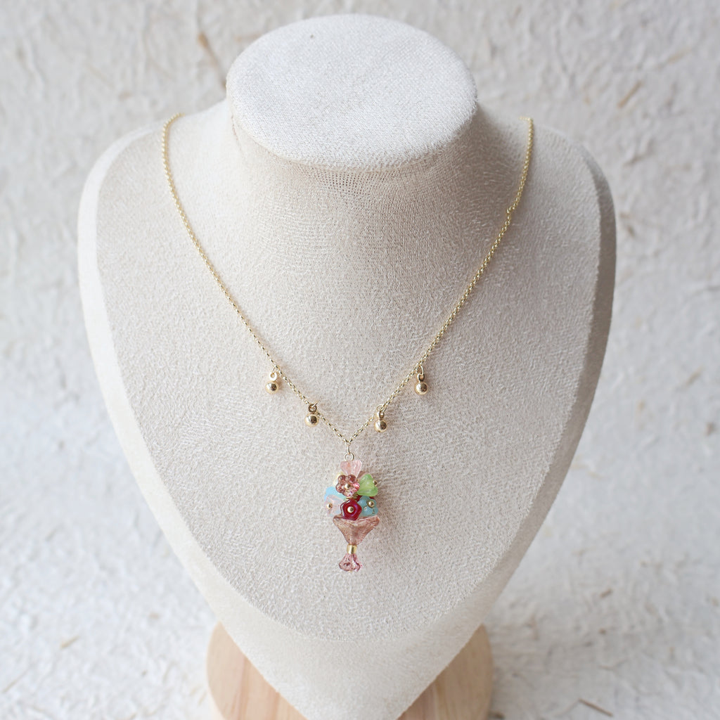 Wax Apple Bouquet Necklace