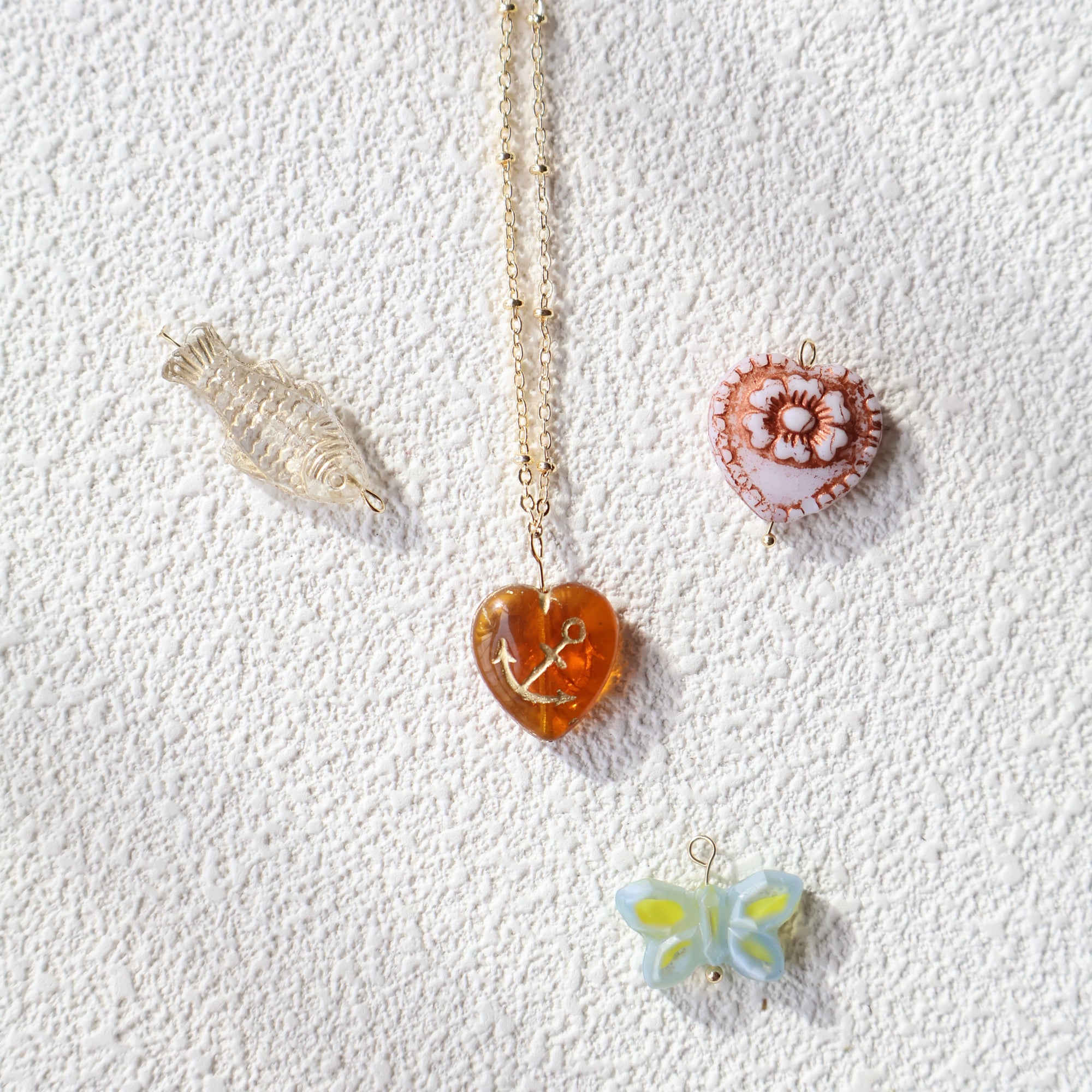 Handmade golden whimsy charm necklace – Jouvi