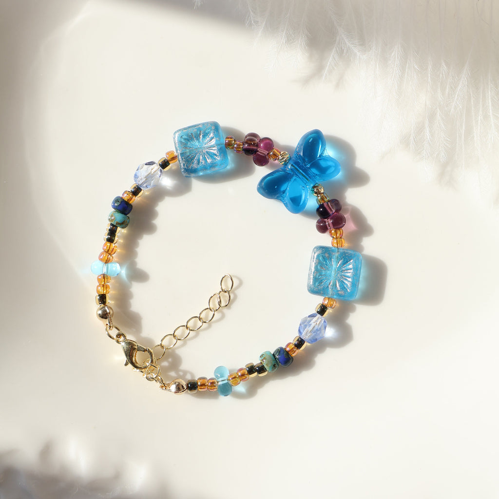 Blue Butterfly Charm Bracelet