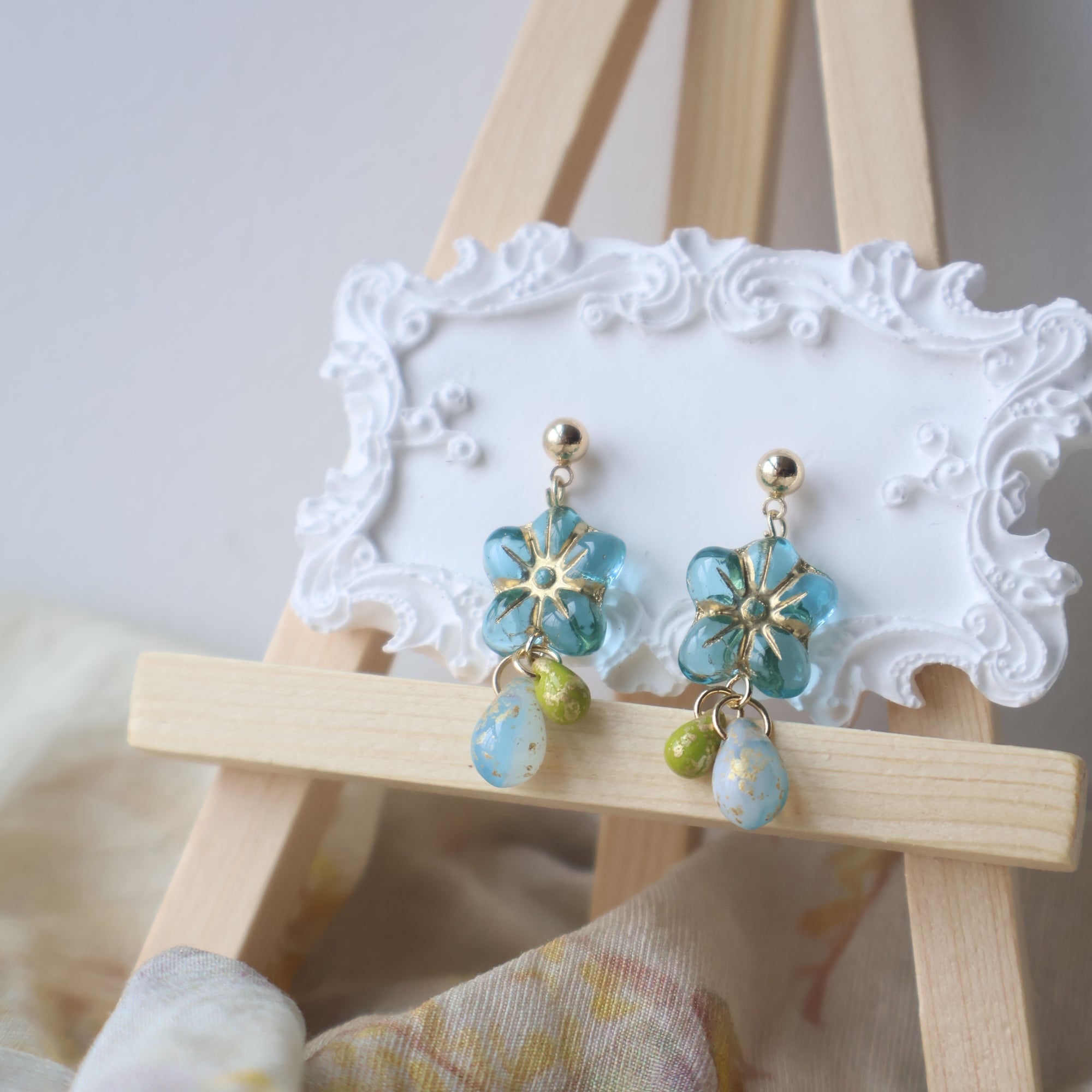 Blue Blossom Drop Earrings
