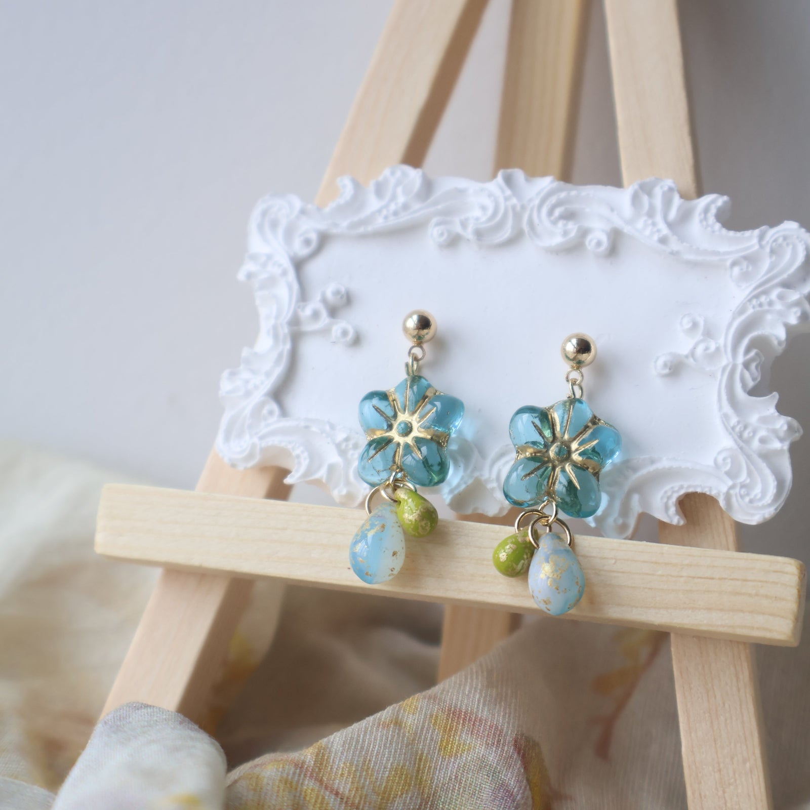 Blue Blossom Drop Earrings