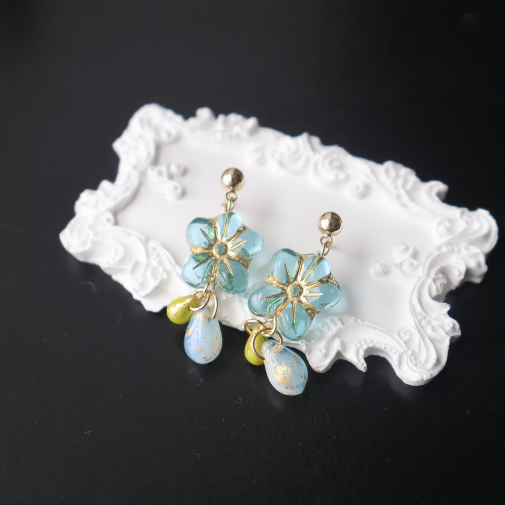 Blue Blossom Drop Earrings