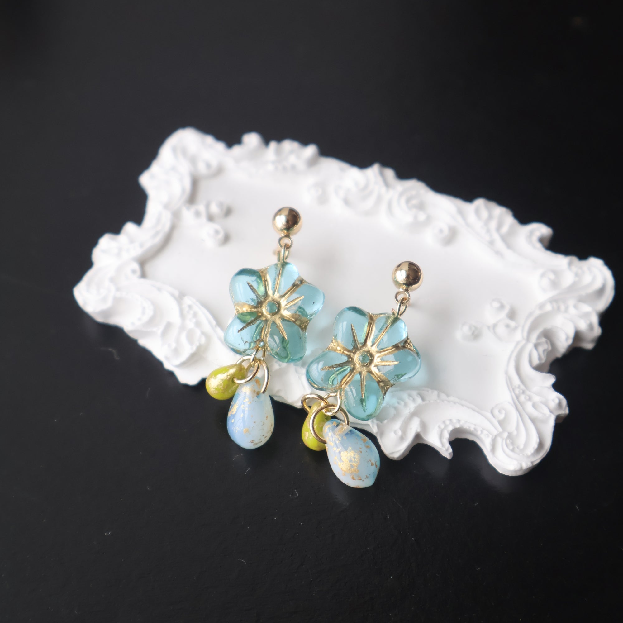 Blue Blossom Drop Earrings