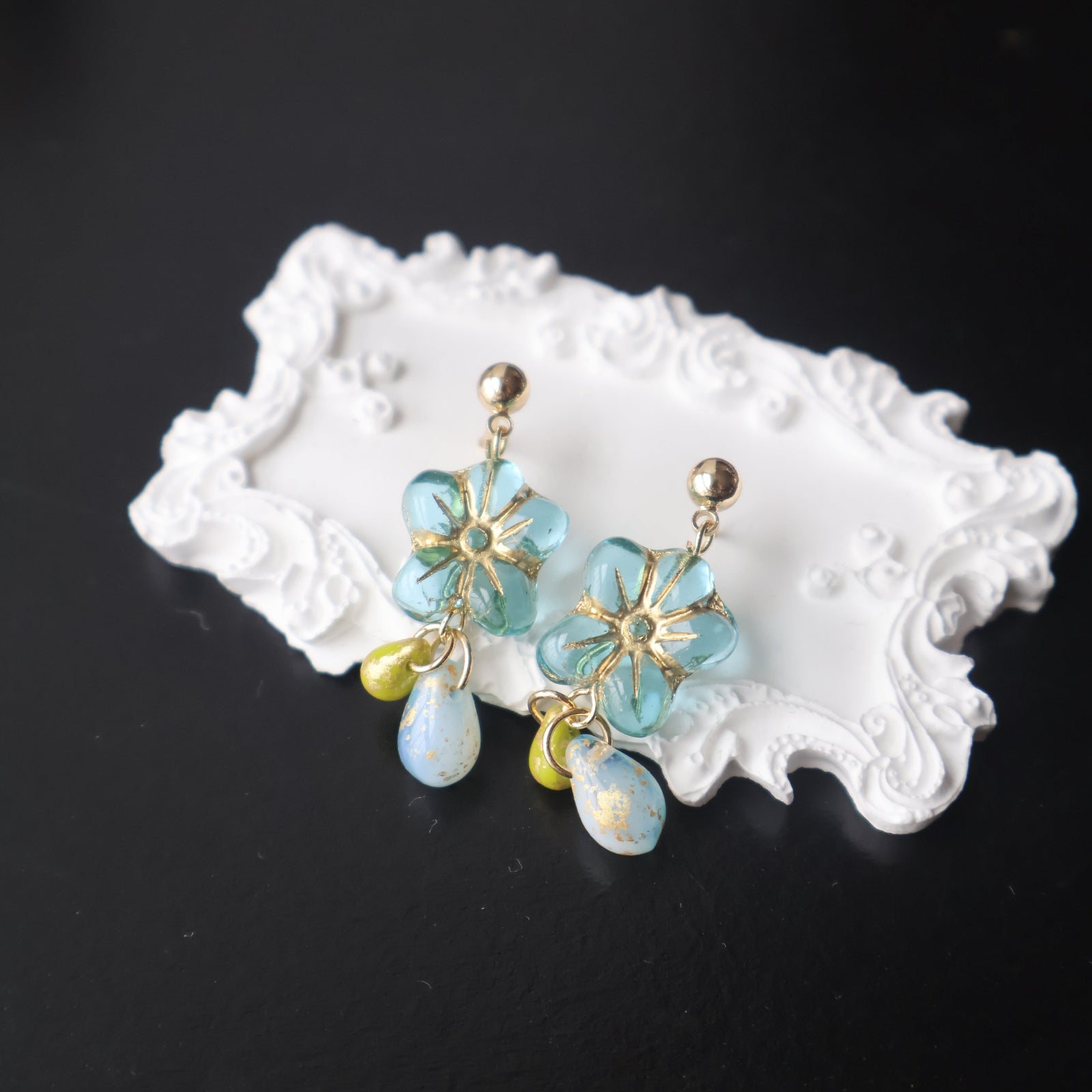 Blue Blossom Drop Earrings
