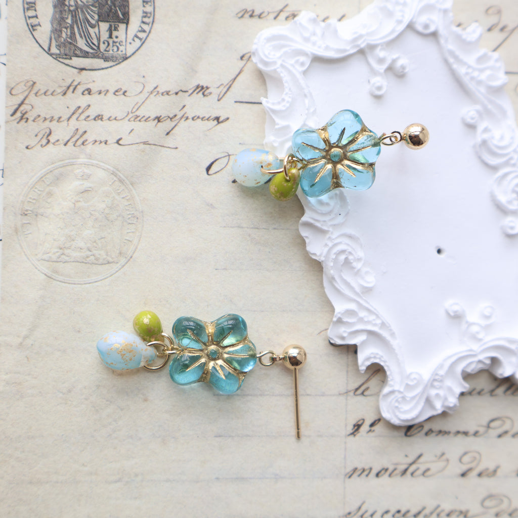 Blue Blossom Drop Earrings