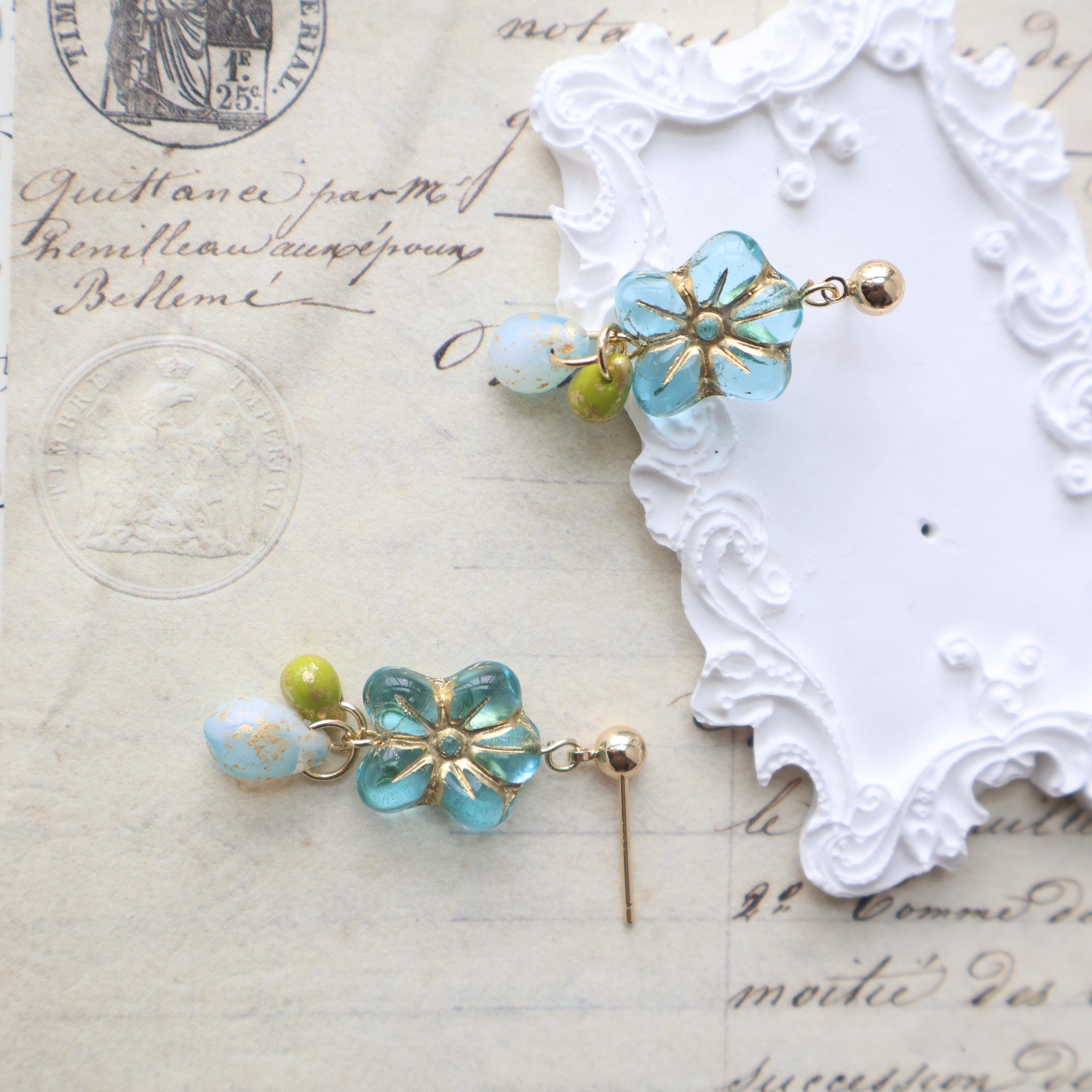 Blue Blossom Drop Earrings