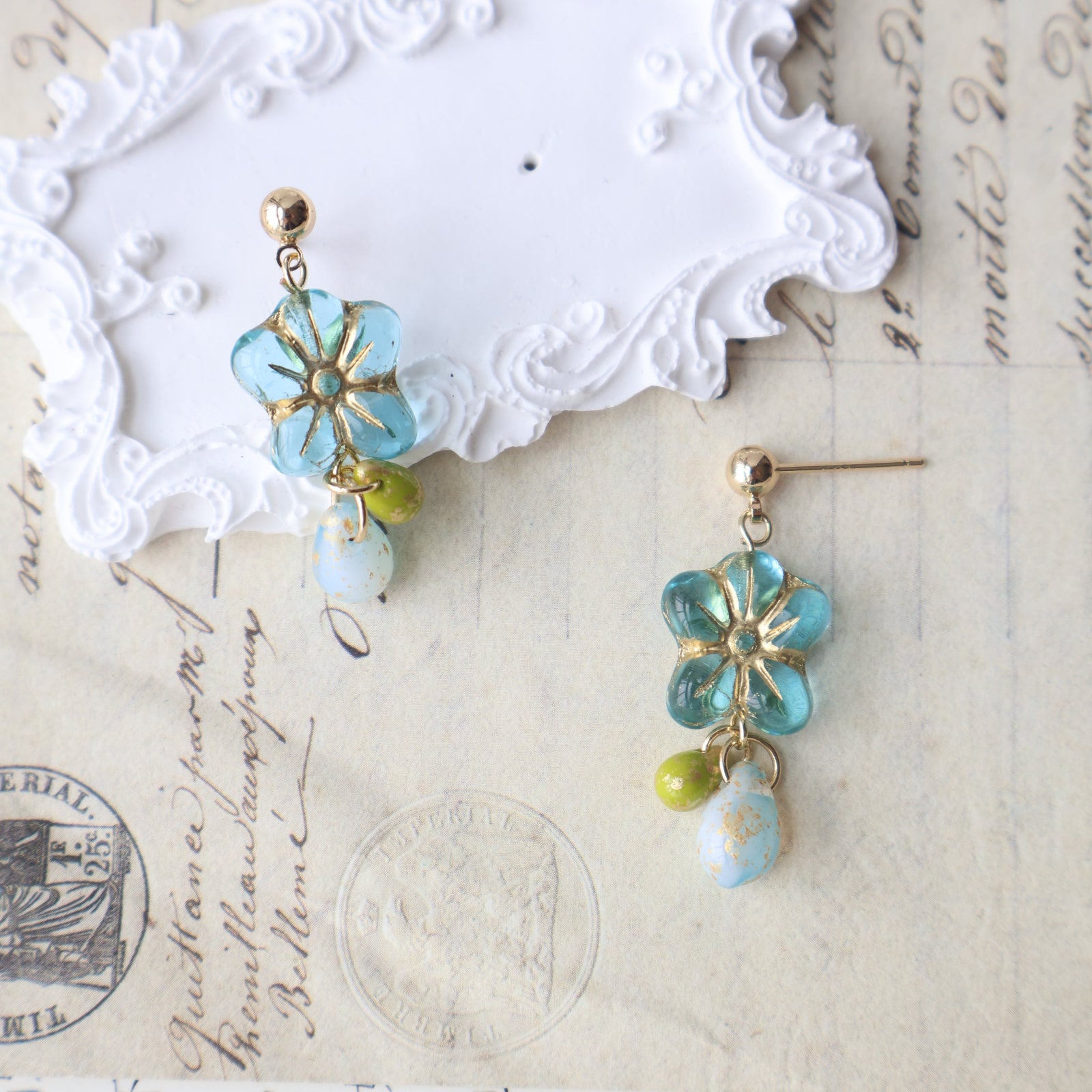 Blue Blossom Drop Earrings