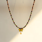 Yellow Butterfly Bead Necklace