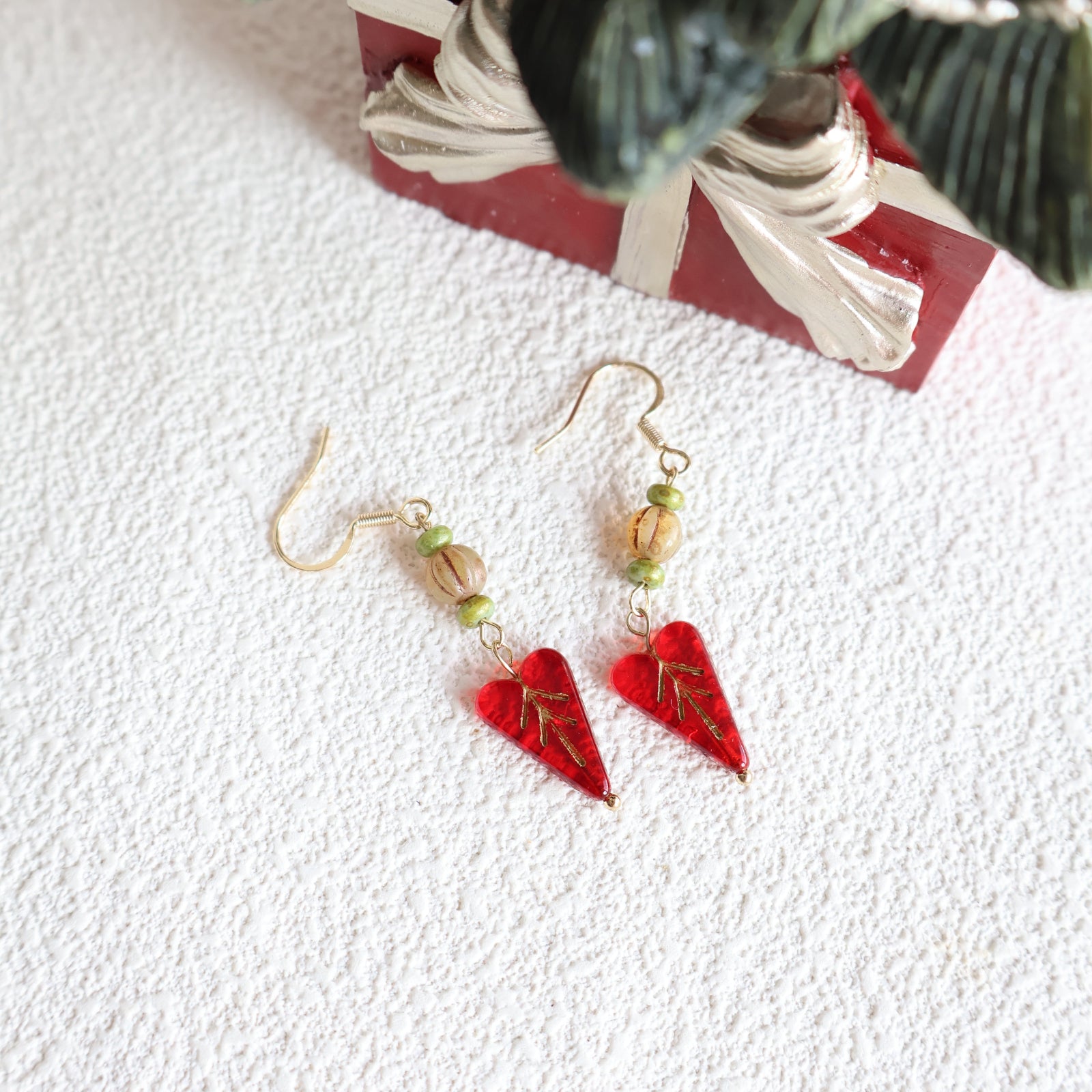 Red Leaf Earrings
