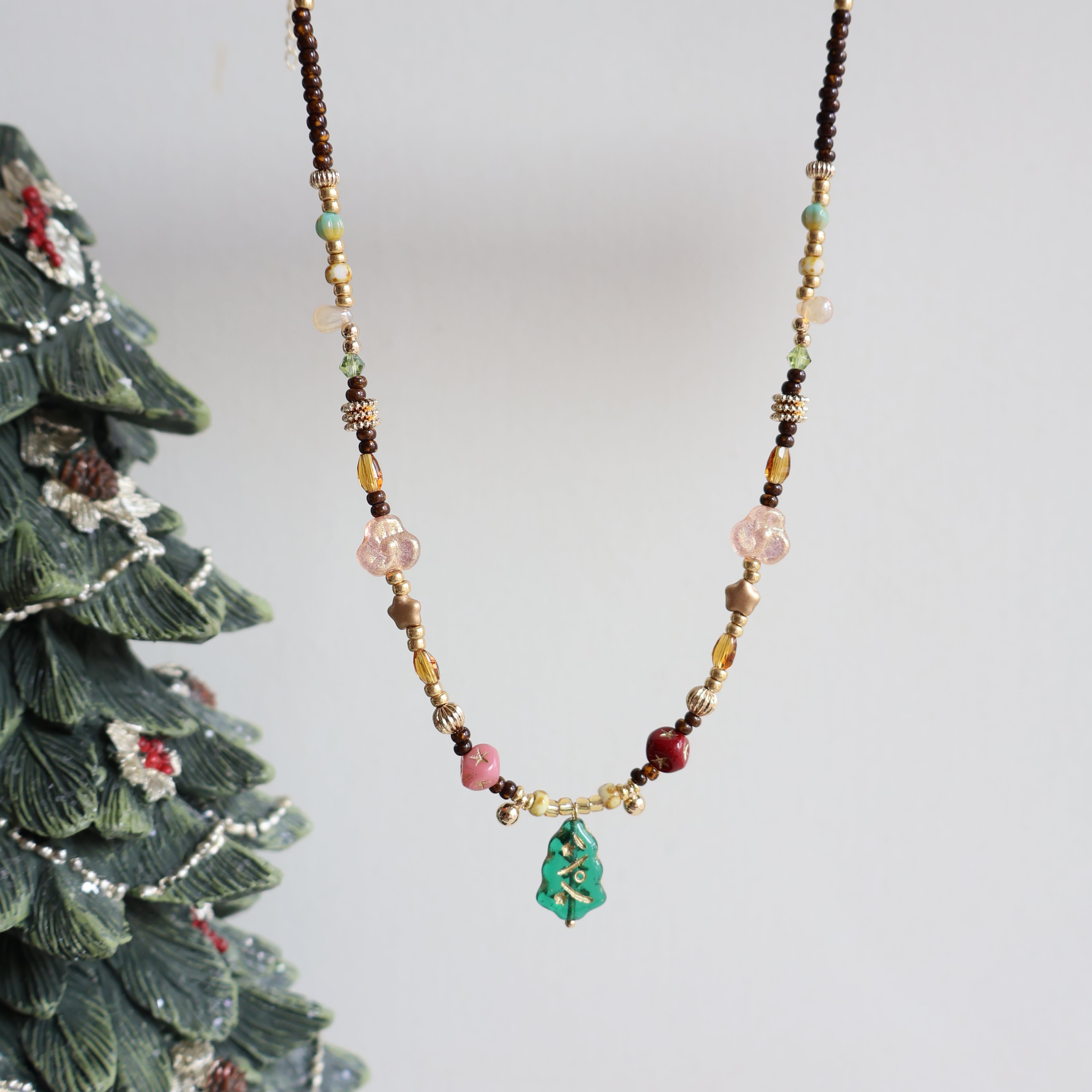 Woodland Christmas Tree Necklace