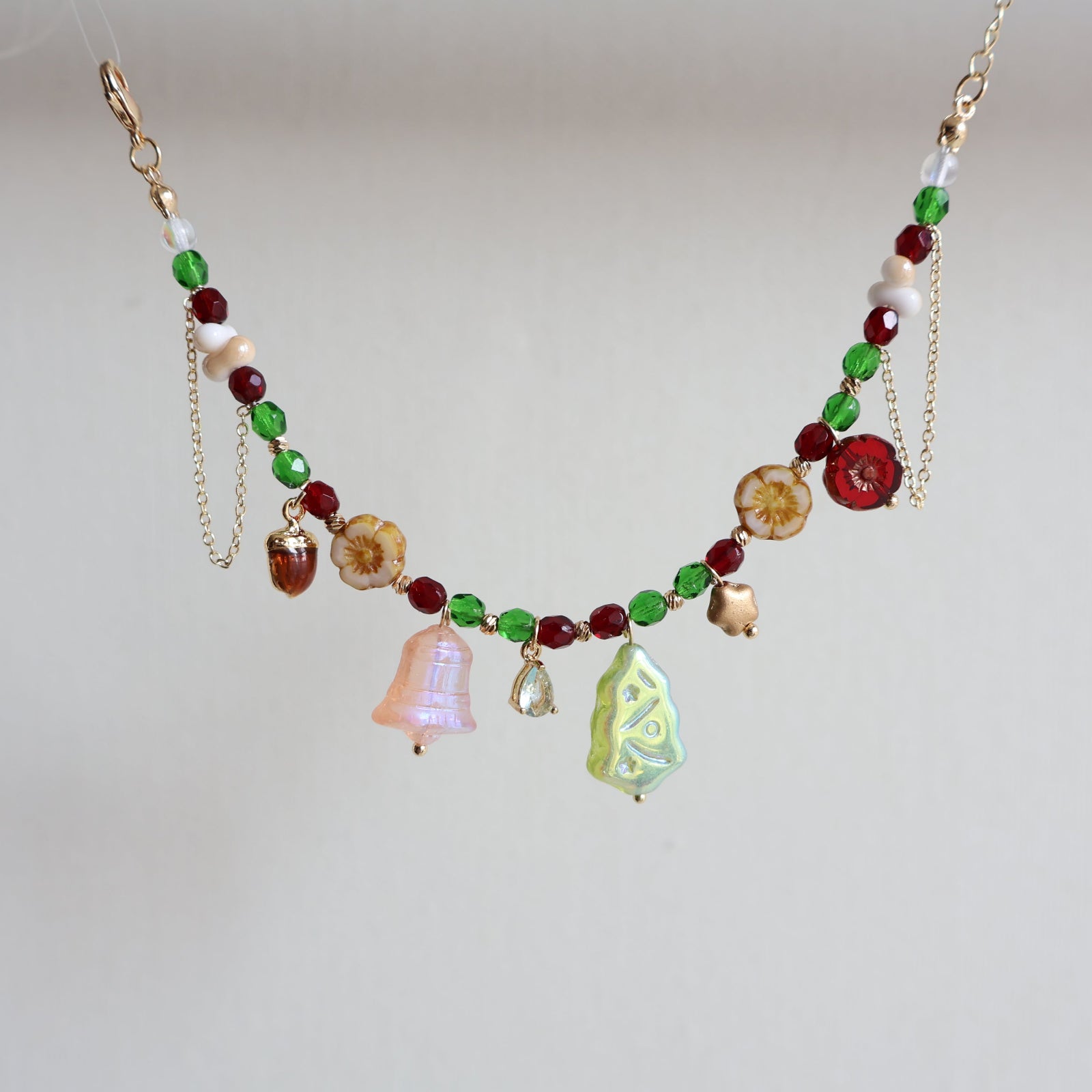 Beaded Christmas Charm Bracelet