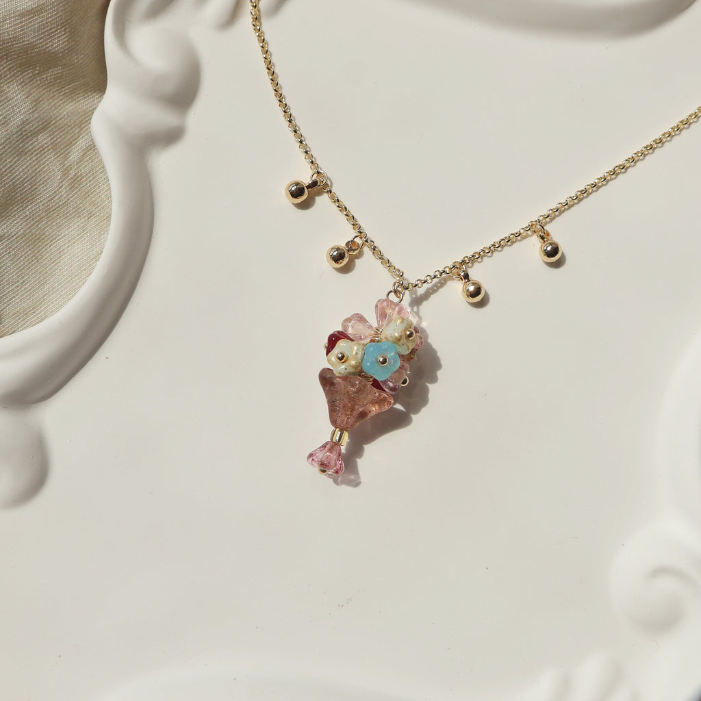 Wax Apple Bouquet Necklace