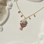 Wax Apple Bouquet Necklace